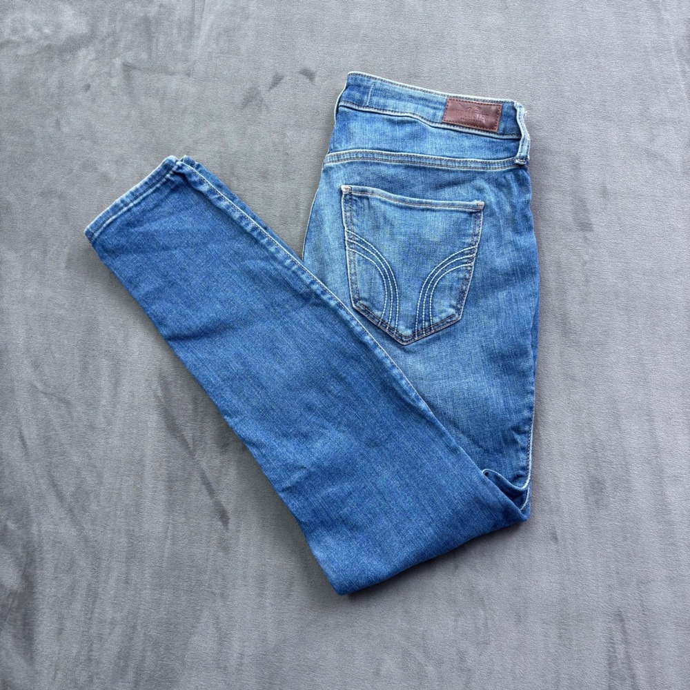 Hollister High-Rise Super Skinny Distressed Jeans Medium Wash W29 L28 9R